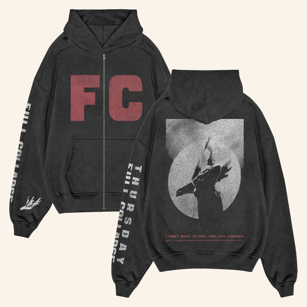 Thursday Merch 2026 FC Zip Hoodie Thursday Band Merch Presents For Music Lovers - Petshi