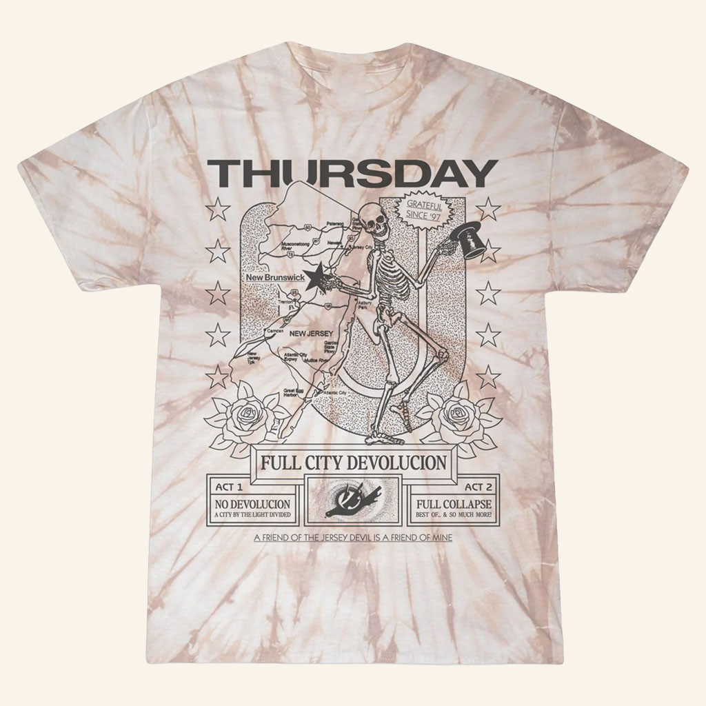 Thursday Merch 2026 GDNJ Tie Dye T-Shirt Thursday Band Shirt Presents For Music Lovers - Petshi