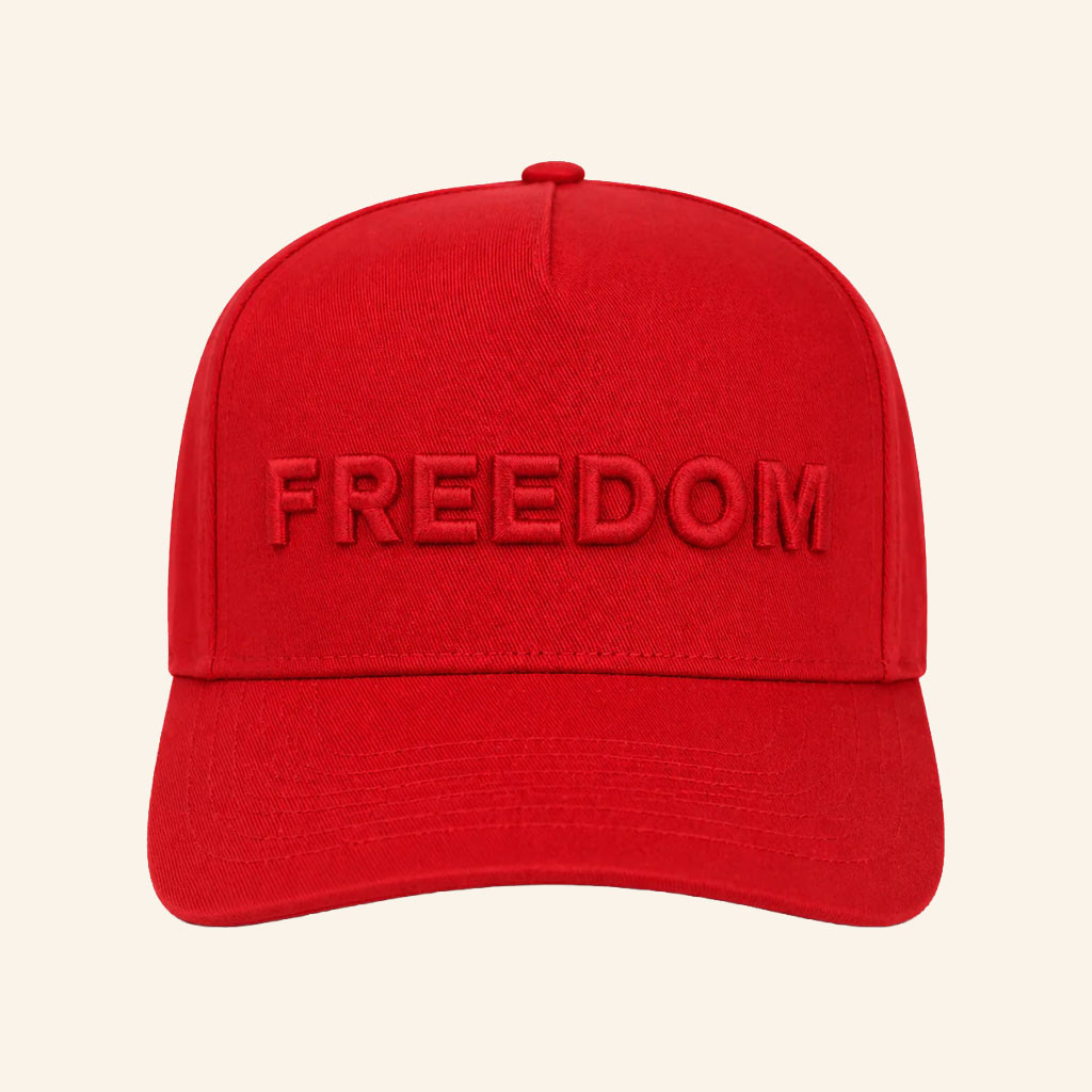 TPUSA Merch 2026 Freedom Embroidered Hat Red Charlie Kirk Merch Gifts For 4th Of July - Petshi