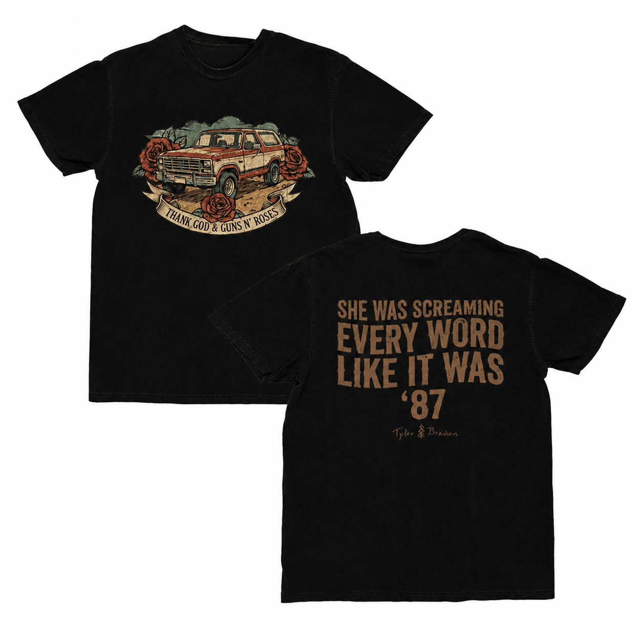 Tyler Braden Merch 2026 Thank God And Guns N Rose T-Shirt Gift Ideas For Music Lovers - Petshi