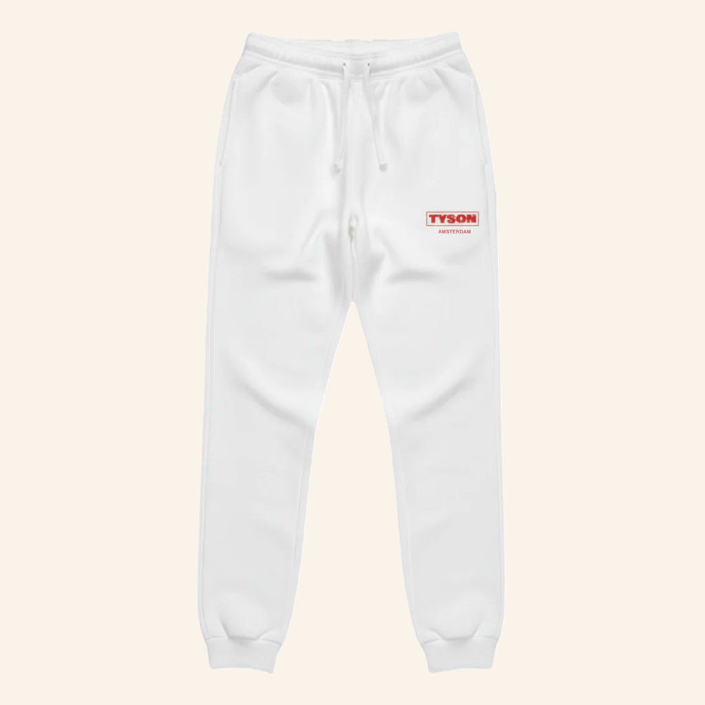 Tyson 20 Merch 2026 Tyson 20 Amsterdam Sweatpants White Birthday Gifts For Husband - Petshi