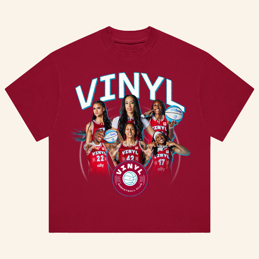 Unrivaled Merch 2026 Vinyl Basketball Club Player T-Shirt Gifts For Basketball Enthusiast - Petshi