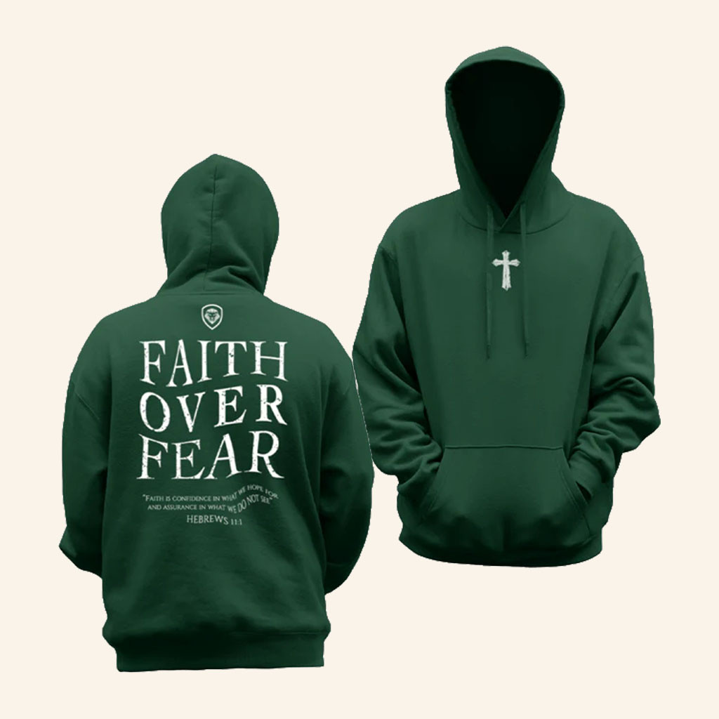 Valuetainment Merch 2026 Faith Over Fear Lionshield Hoodie Christian Gifts Ideas - Petshi