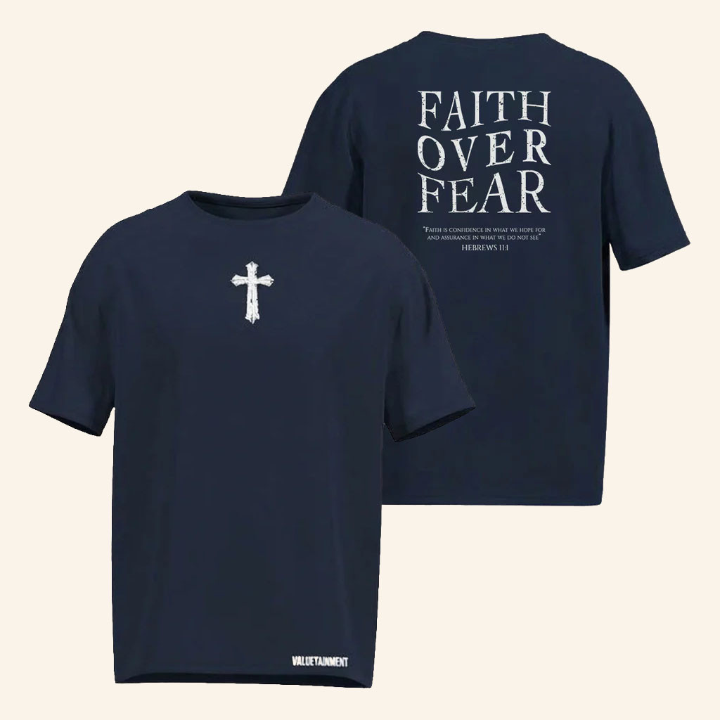 Valuetainment Merch 2026 Faith Over Fear T-Shirt Christian Shirt Gifts For Brothers - Petshi