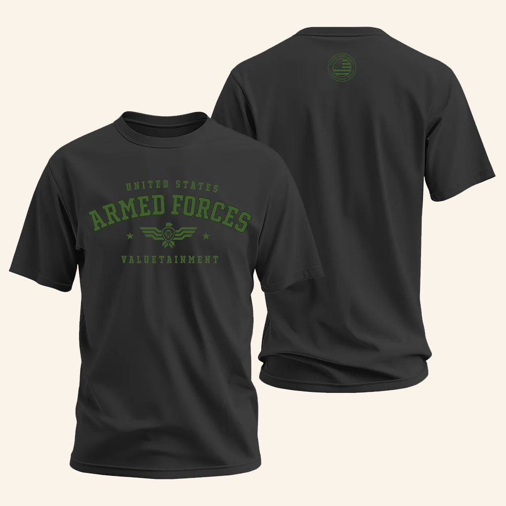 Valuetainment Merch 2026 Future Looks Bright Armed Forces T-Shirt Gifts Idea For Dad - Petshi