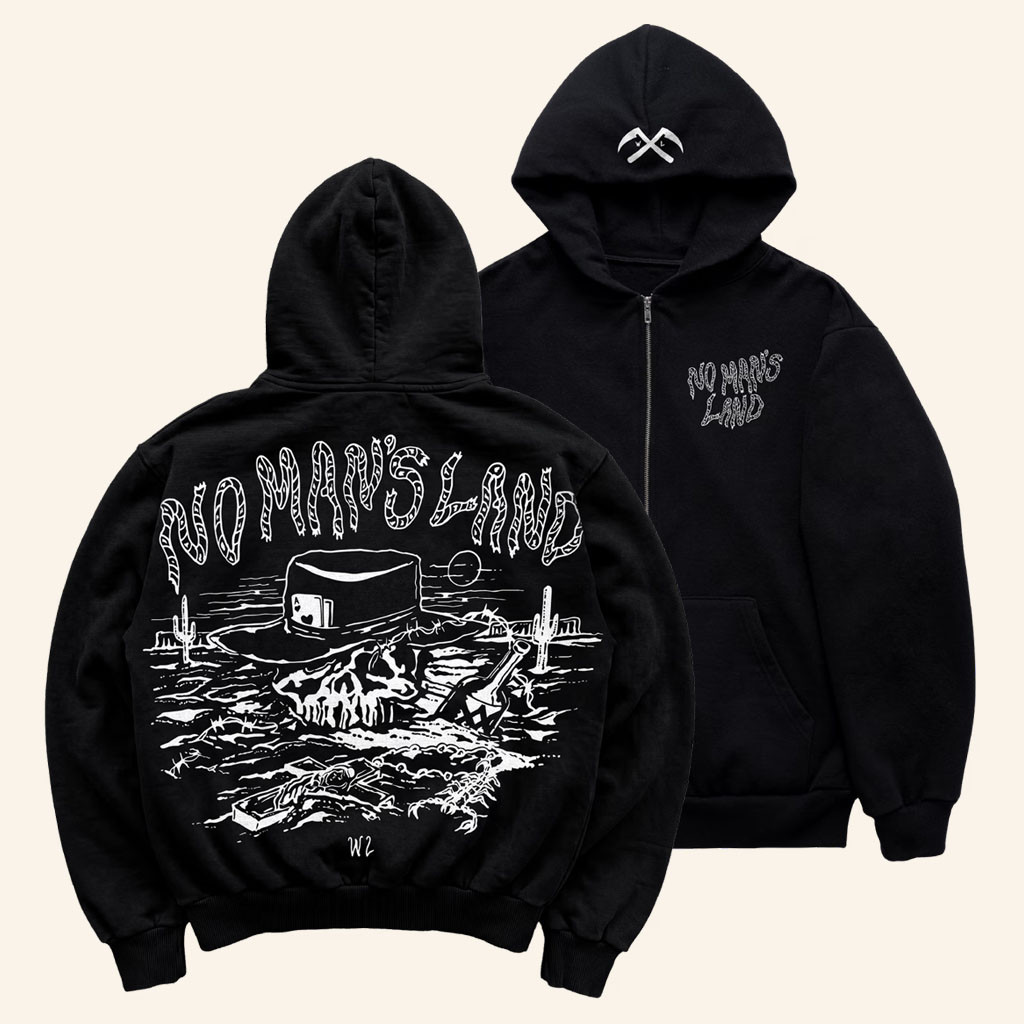 Warren Lotas Merch 2026 No Man's Land Zip Hoodie Black Present For Brothers - Petshi