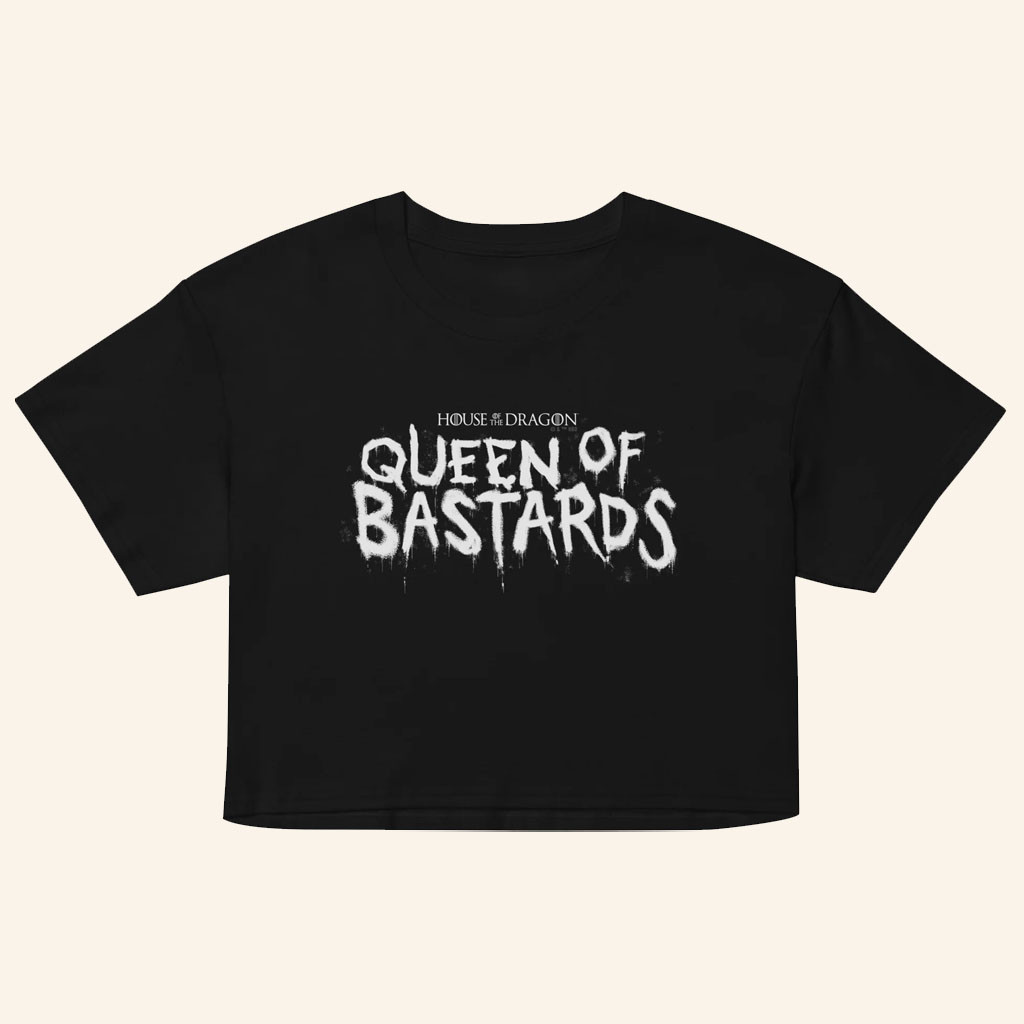 WB Shop Merch 2026 House Of The Dragon Women's Crop Top T-Shirt Queen Of Bastards Shirt Women - Petshi