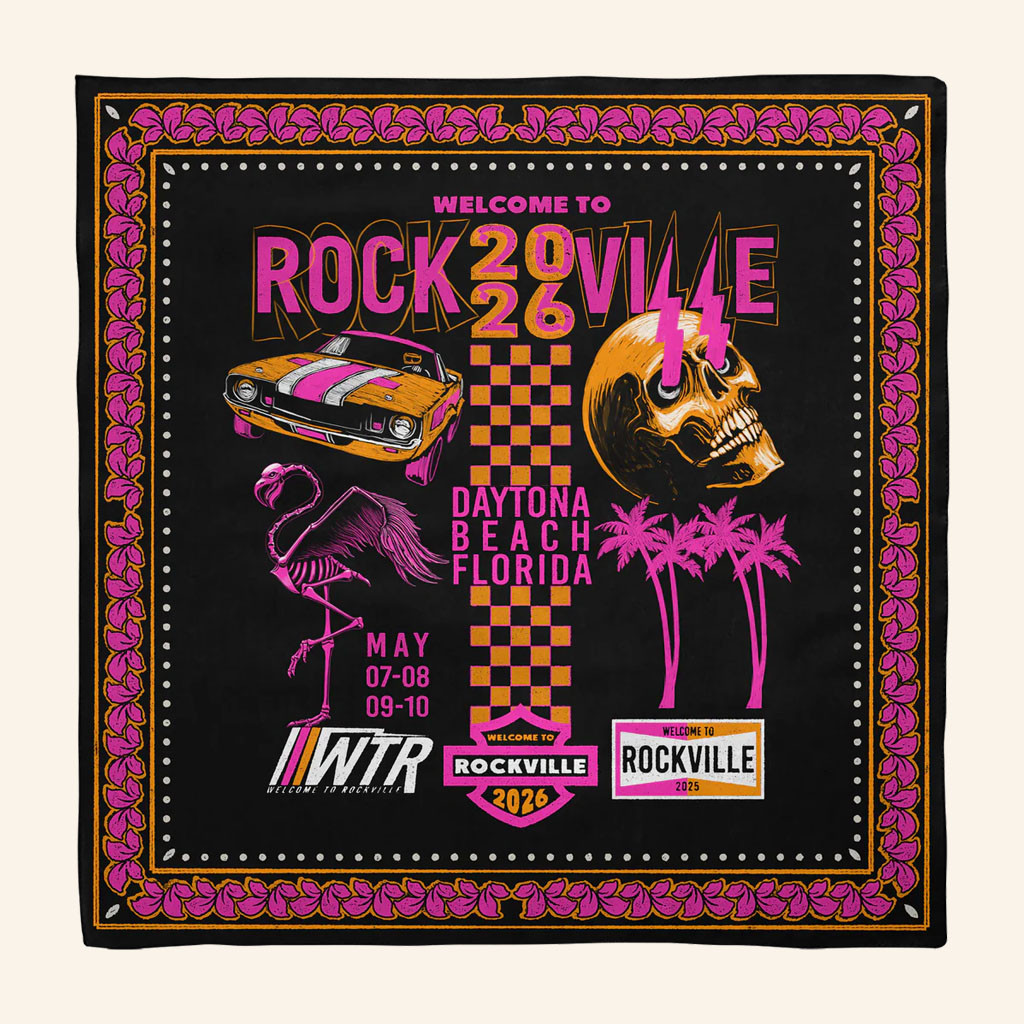 Welcome To Rockville Merch 2026 Cruising Daytona Bandana Best Gifts For Rock Lovers - Petshi