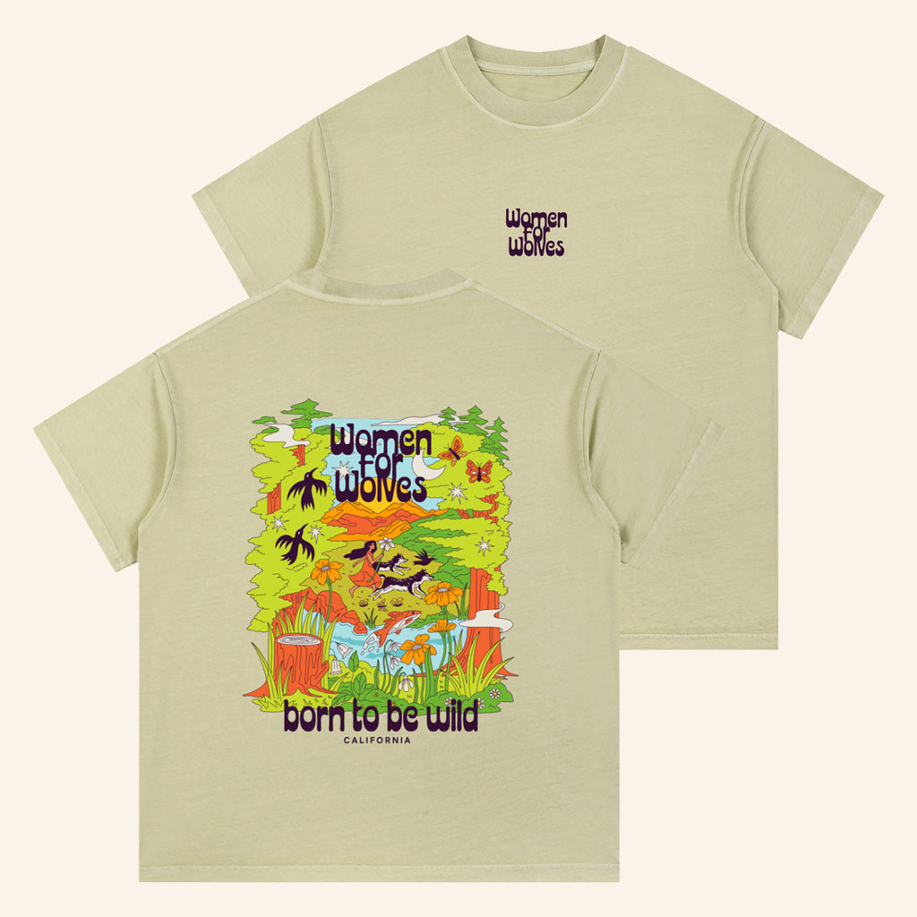 Women For Wolves Merch 2026 Vintage Born To Be Wild T-Shirt Gifts For Wolf Lovers - Petshi